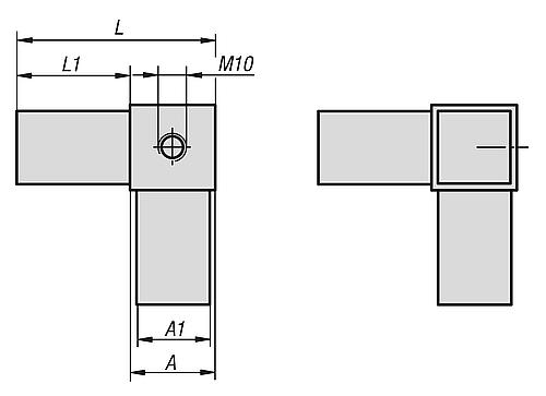 Steckverbinder Winkel mit Abgang+Gewinde Polyamid, Komp:Stahl - K0623.125151210 - bei HUG Technik ✭
