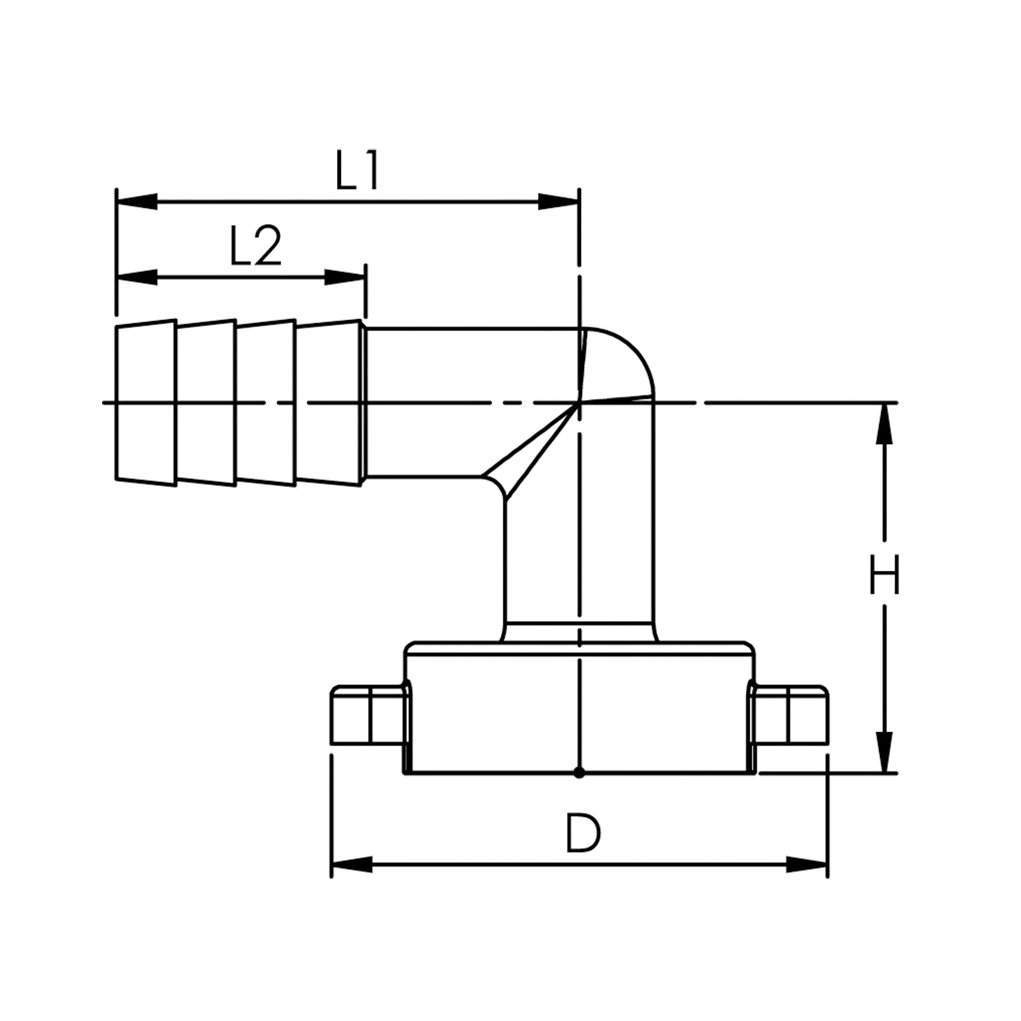 2/3 Winkelschlauchverschraubung, G 3/4 x 10, Überwurfmutter, flachdichtend, Messing - gibt’s bei HUG Technik ✓