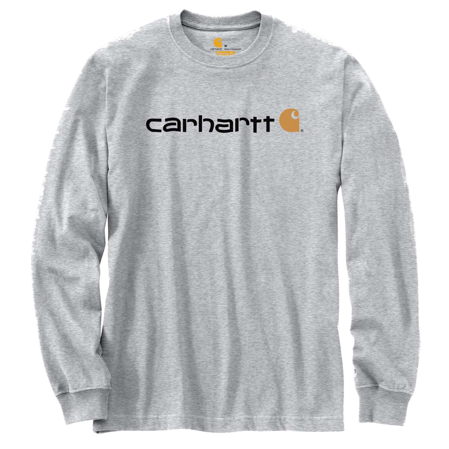 carhartt® Herren-Langarmshirt CORE LOGO T-SHIRT L/S heather grey Flach  - bei HUG Technik ✓ ✌