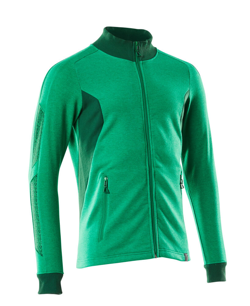 MASCOT® ACCELERATE Sweatshirt mit Reißverschluss  Gr. 2XL/ONE, grasgrün/grün - direkt von HUG Technik ✓