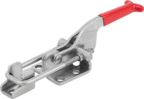 Bügelspanner mit Gegenhalter Standard, F1=3000, Form: B, Edelstahl blank, Komp: Kunststoff Komp: rot - K1261.13000 - bekommst Du bei ★ HUG Technik ✓