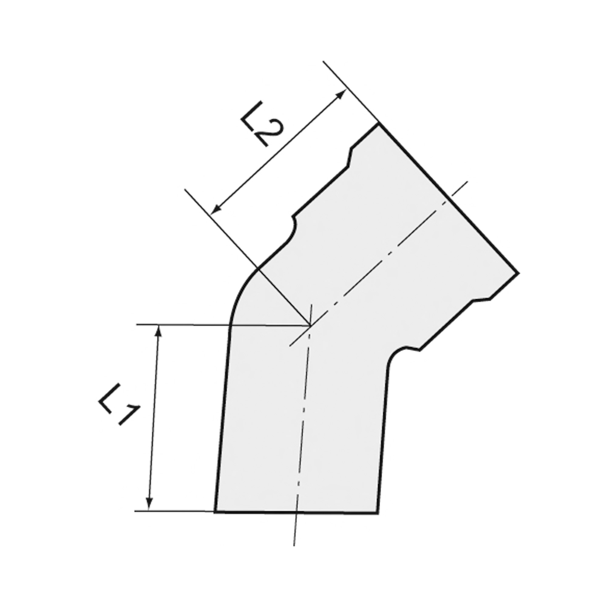Winkelstück 45°, Messing blank - erhältlich bei ✌ HUG Technik ✓