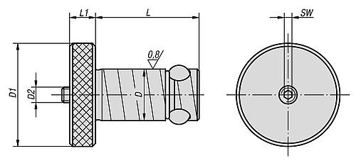 Positionierzylinder Ball Lock Vergütungsstahl, Komp: Wälzlagerstahl, D=13, L=27,6 - K0935.13013 - direkt bei HUG Technik ✓