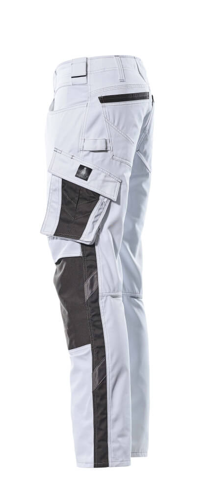 MASCOT® UNIQUE Hose mit Knietaschen »Mannheim« Gr. 76/C46, weiß/dunkelanthrazit - bekommst Du bei ★ HUG Technik ✓