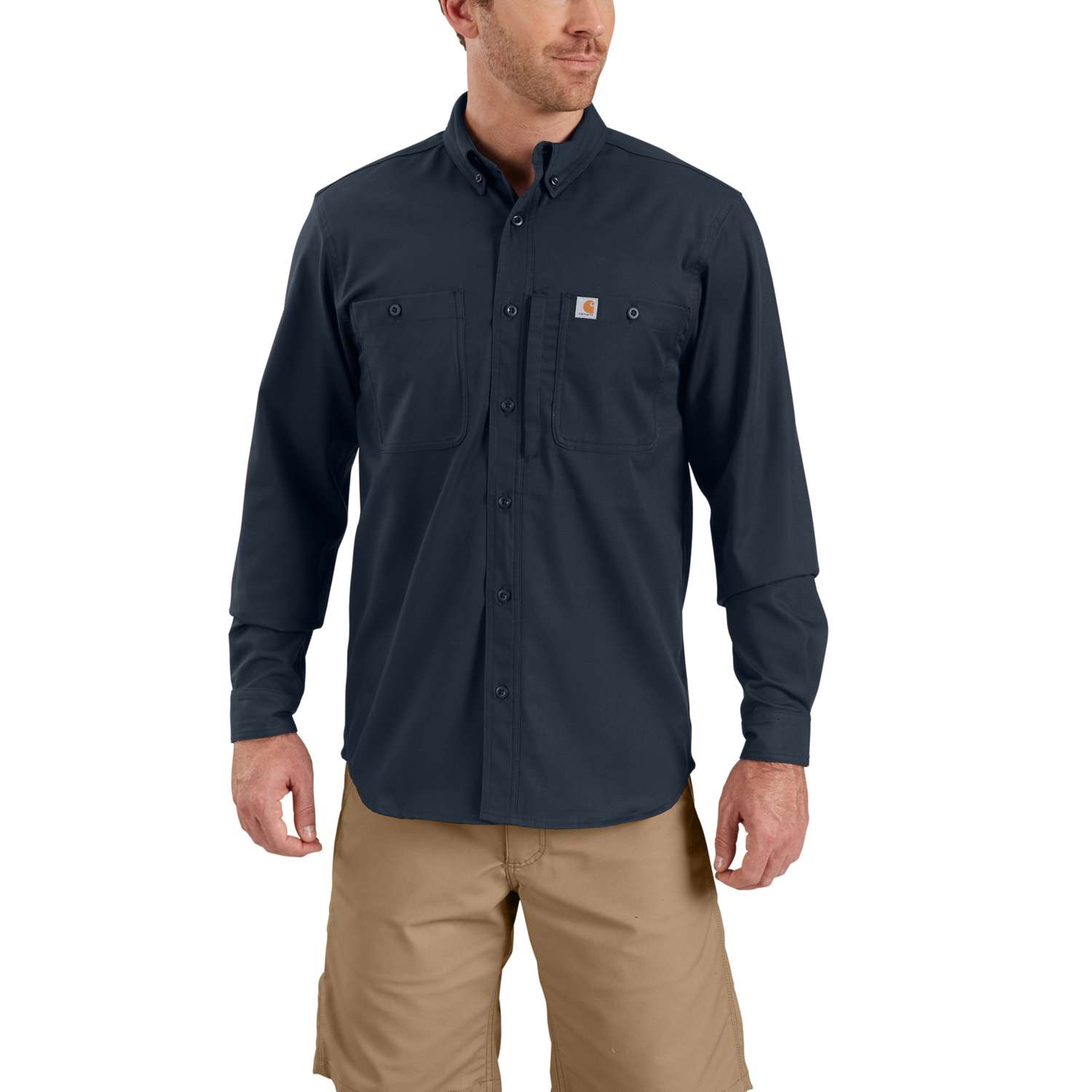 carhartt® Herren Stretch-Hemd RUGGED PROF WORKSHIRT L/S navy - jetzt NEU bei HUG Technik  😊