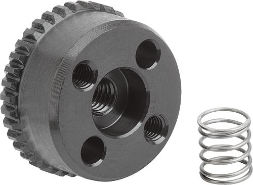 Rastelement mit Außenverzahnung, Form: G, D4=23, N=38, H=9,5, Stahl brüniert, Komp: Edelstahl - K1446.72338 - bei HUG Technik ☆