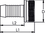 1/3 Schlauchverschraubung, G 1 1/4 x 19 mm, flachdichtend, mit Bund, schwere Ausführung, Messing blank - direkt von HUG Technik ✓