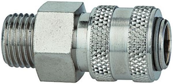 Schnellverschlusskupplung NW 5 »connect line«, G 1/4 AG, Messing vernickelt - bekommst Du bei ★ HUG Technik ✓