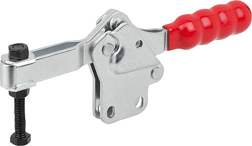 Schnellspanner Standard L=225, Form: B Stahl, Fuß senkrecht, Komp: Kunststoff, Komp: rot, F2=3400 - K1239.03400 - direkt von HUG Technik ✓