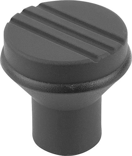 Pilzknopf Gr.1 M04 D1=21 Thermoplast, schwarz RAL7021, Komp: Edelstahl, Komp: schwarz RAL7021 - K0251.004 - bekommst Du bei ★ HUG Technik ✓