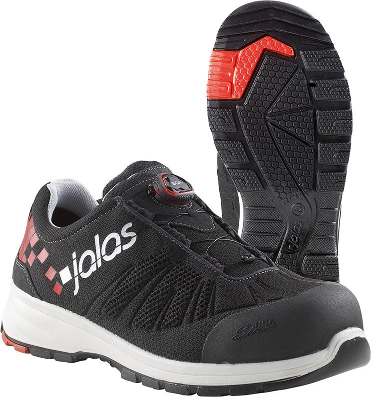 JALAS® Sicherheitshalbschuh 7108 Zenit Evo, S1P, SRC, schwarz-rot-weiss - bei HUG Technik ☆