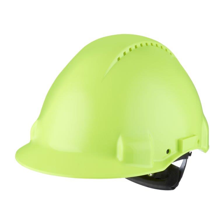 3M™ G3000 Schutzhelm Uvicator, G30NUV neongrün belüftet, mit Schweissband - bei HUG Technik ✭