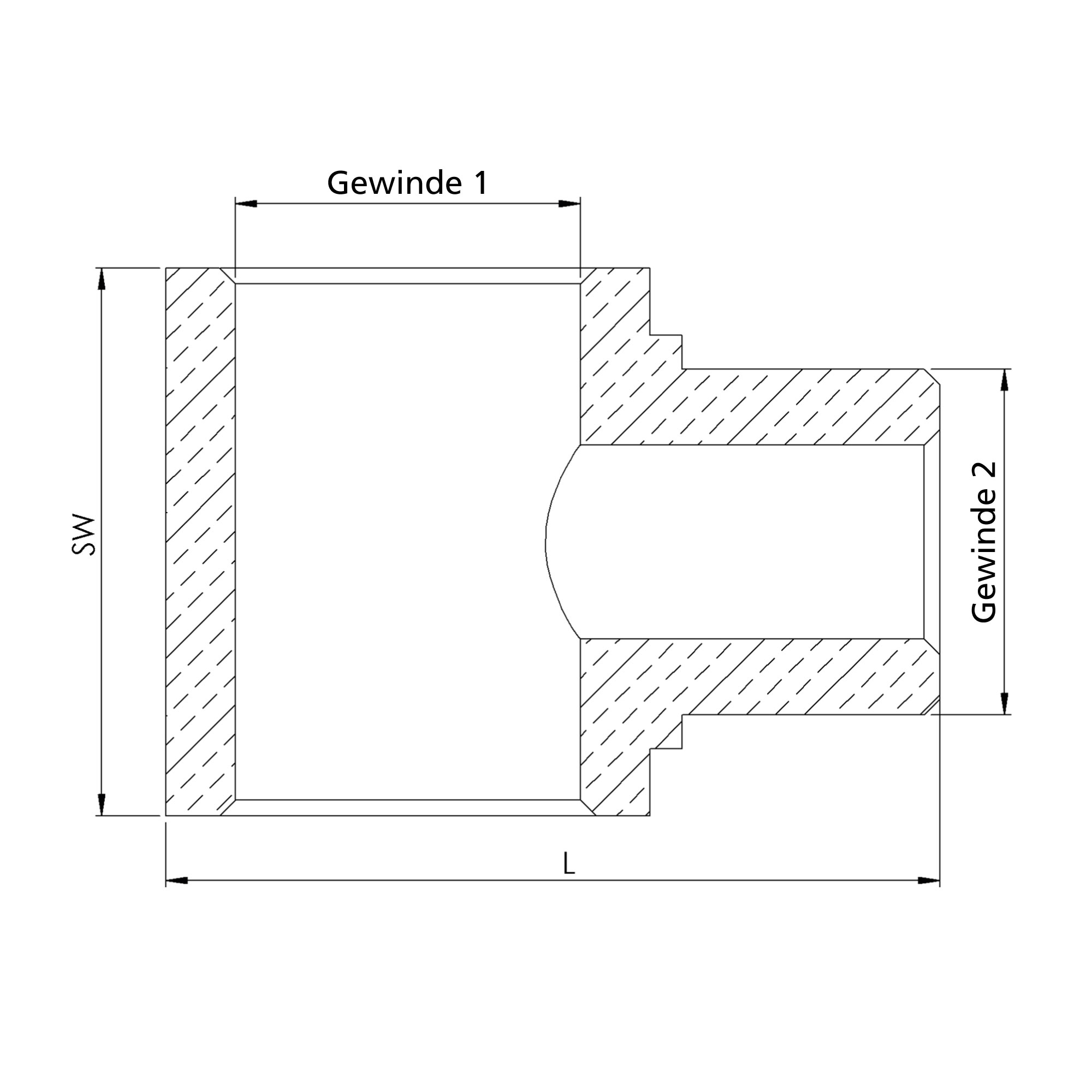 T-Einschraubverteiler, G 1/4, SW 22, Messing - bei HUG Technik ☆