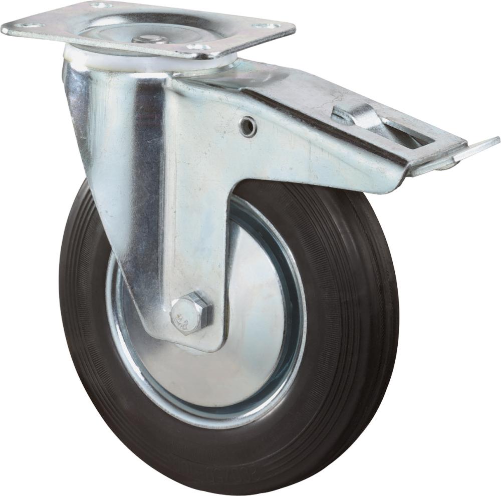 BS ROLLEN® Lenkrolle mit Totalfeststeller L420.B55, 100 x 30 mm, bis 70 kg - direkt von HUG Technik ✓