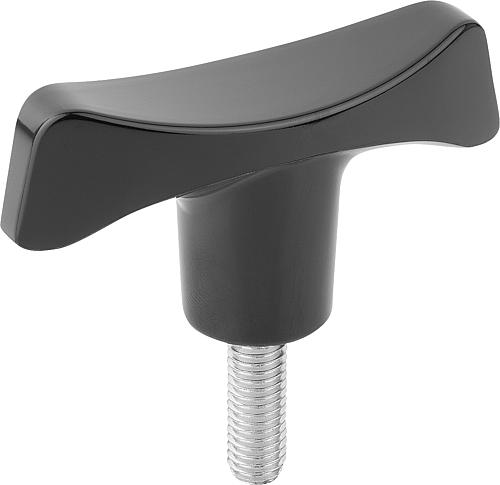 T-Griff Außengewinde M06x18, A=70 Duroplast, Komp: Stahl - K0181.27006X18 - kommt direkt von HUG Technik 😊