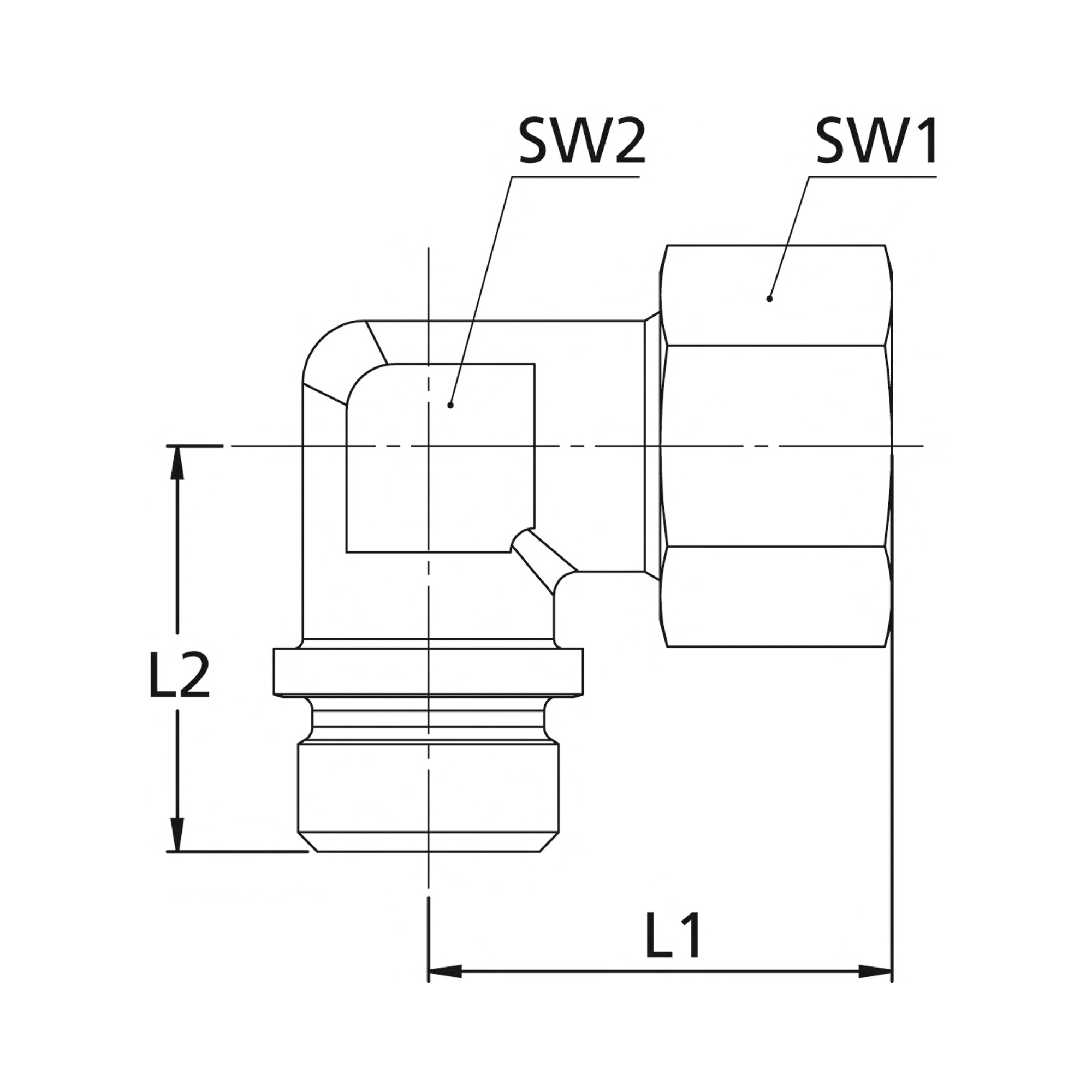 Winkel-Einschraubverschraubung M20x1,5a., Rohr-A-Ø14, Stahl verzinkt - direkt von HUG Technik ✓