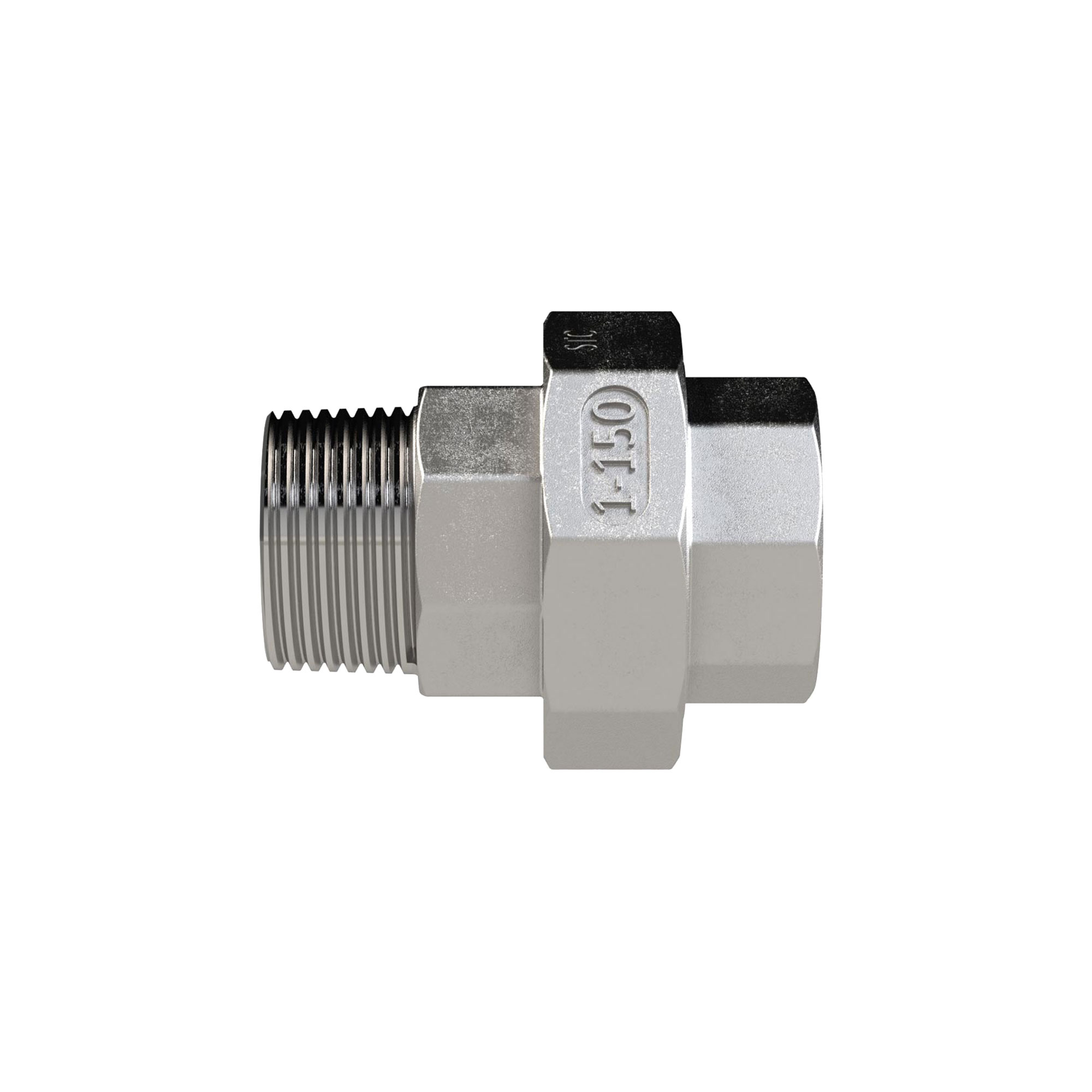 Lösbarer Doppelgewindenippel, flachdichtend, Rp/R 1, I/A, SW 54, Edelstahl 1.4408 - gibt’s bei HUG Technik ✓