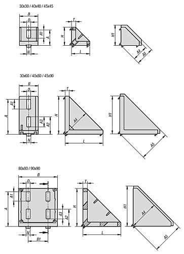 Winkel 27X28X27 Aluminium, Typ B, BN=8 - K1046.083030 - bei HUG Technik ✭