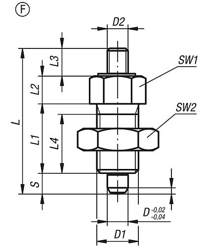 Arretierbolzen Gr.0 M08x1, Form: F Edelstahl, gehärtet, D=4 - K0341.02004 - kommt direkt von HUG Technik 😊