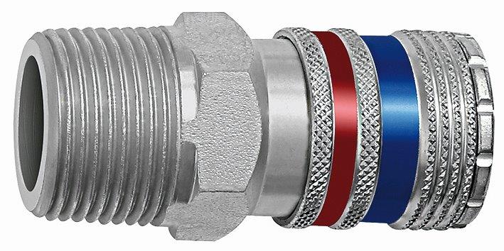 Sicherheitskupplung NW 10, Stahl/Messing verzinkt, R 3/4 AG - bekommst Du bei HUG Technik ♡