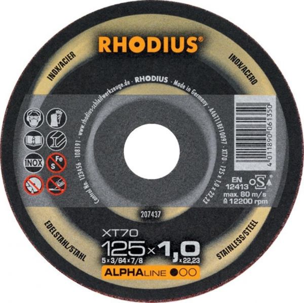 RHODIUS Trennscheibe XT70 115 x 1,0 mm ger. - bei HUG Technik ✭