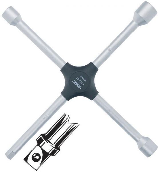 HAZET® Kreuzschlüssel für PKW, 6-kant, 17 x 19 x 22mm x DIN 3120 1/2 Zoll außen - erhältlich bei ✭ HUG Technik ✓