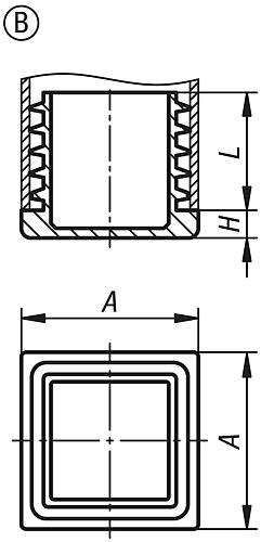 Verschlussstopfen für Vierkantrohre D=20 Thermoplast - K0494.420100 - erhältlich bei ♡ HUG Technik ✓