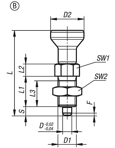 Arretierbolzen Gr.0 M08x1, Form: B Edelstahl, gehärtet, Komp: Edelstahl, D=4 - K0632.002004 - gibt’s bei HUG Technik ✓
