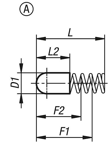 Federhülse abgerundet, Form: A ohne Bund L=12, D1=3 Stahl, Komp: Edelstahl - K1277.113012 - kommt direkt von HUG Technik 😊