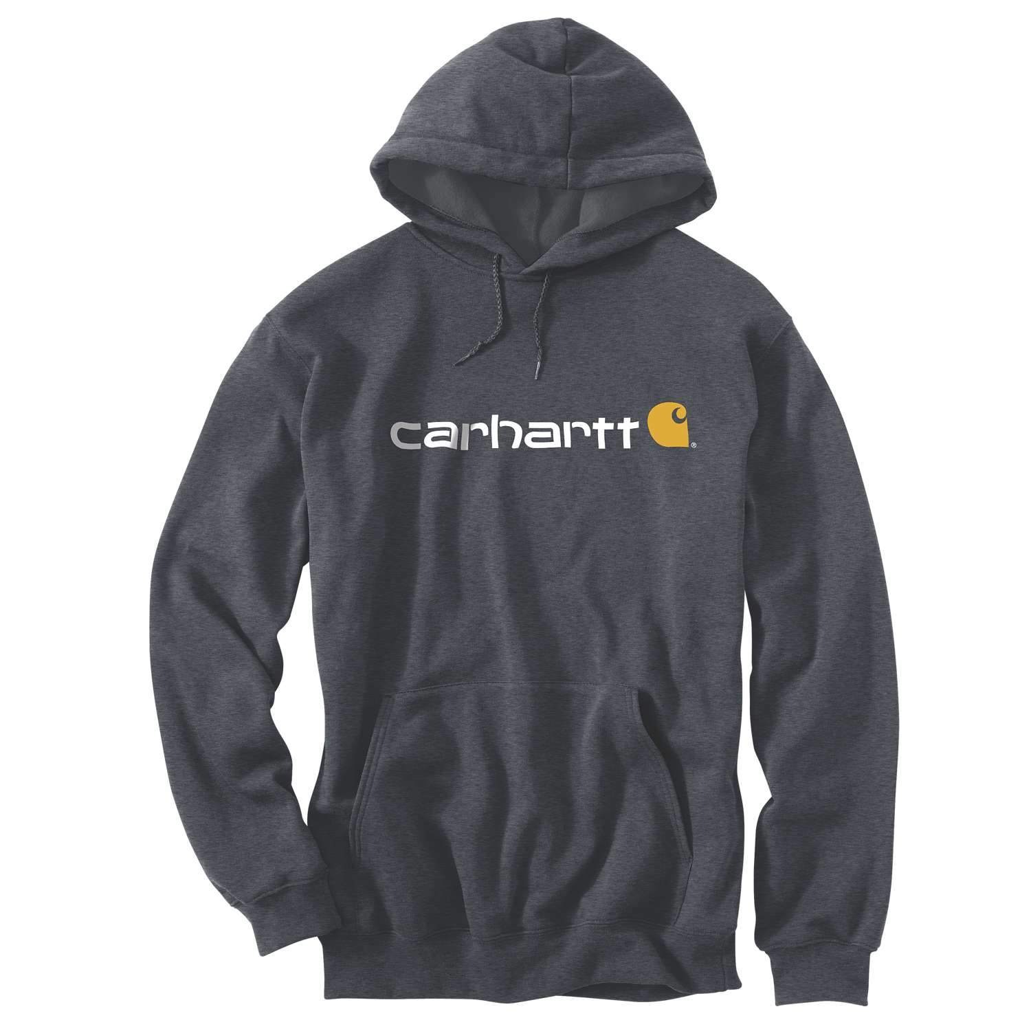 carhartt® Herren Hoodie Loose Fit SIGNATURE LOGO SWEATSHIRT carbon heather Flach  - bekommst Du bei HUG Technik ♡