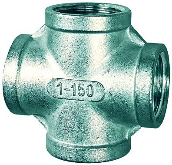 Kreuzverteiler, 4 x innen, Rp 1/4, Edelstahl 1.4408 - direkt bei HUG Technik ✓