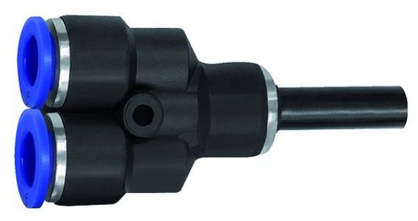 Y-Steckverbindung, Stecknippel 12 mm »Blaue Serie«, Schlauch-Ø 12 - bei HUG Technik ♡