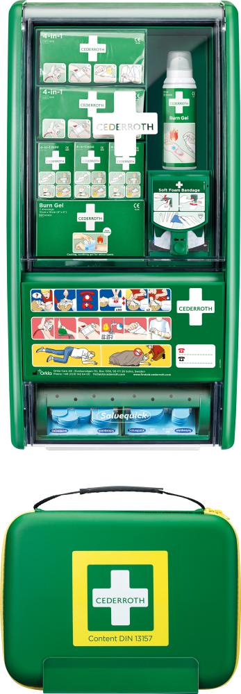 Erste Hilfe Station »First Aid & Burn Station Set mit DIN 13157« CEDERROTH - bei HUG Technik ✓