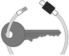 PÖSAMO Schlüsselring Drahtseil, Ø 1,5mm Stahl vernickelt, 3 St. - bei HUG Technik ♡