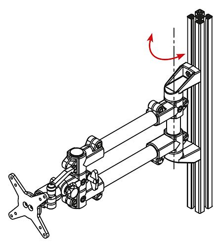 Monitorhalterung Tragarm doppelt, Thermoplast, Komp:Aluminium - K1510.3012 - bei HUG Technik ✓
