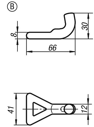 Gegenhaken schwere Ausführung, Form: B Stahl - K0052.92000601 - bekommst Du bei ★ HUG Technik ✓