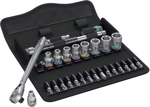 Wera® Zyklop metal switch Umschalt-Knarrensatz, 1/4", metrisch, 28-teilig 8100 SA 8 - bei HUG Technik ✓