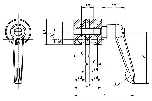 Spanngelenk Gr.1 Aluminium, Komp:Thermoplast, D=8 - K0133.01 - gibt’s bei HUG Technik ✓