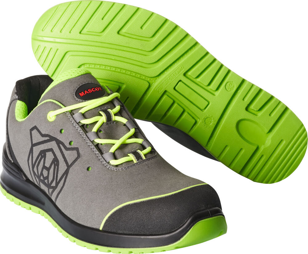 MASCOT® FOOTWEAR CLASSIC Sicherheitsschuhe S1P Gr. 35, grau/limonengrün - bei HUG Technik ✭