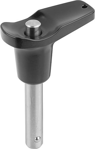 Kugelsperrbolzen mit L-Griff, D1=10, L=20, L1=8,9, L5=28,9, Edelstahl, Komp: Zink - K0793.103510020 - bekommst Du bei HUG Technik ♡
