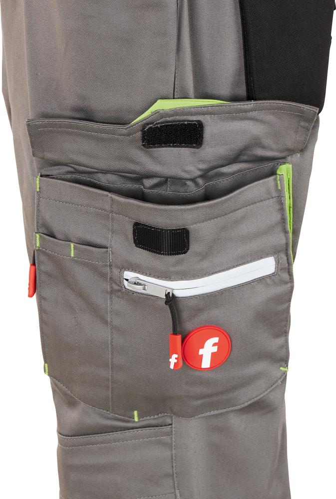 FORTIS Damen-Cargohose Flex, grau-schwarz-lime - jetzt NEU bei HUG Technik  😊