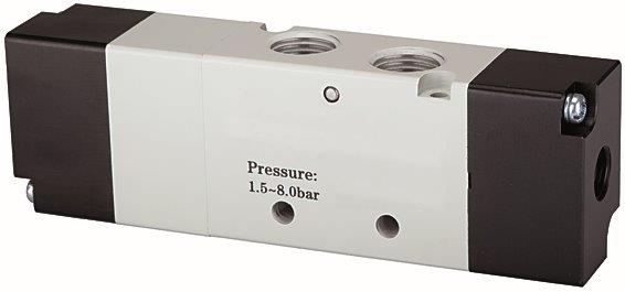 5/3-Wegeventil, pneumatisch, »4A«, Zentrum entlüftet, G 1/2, 1600 l/min - bei HUG Technik ☆