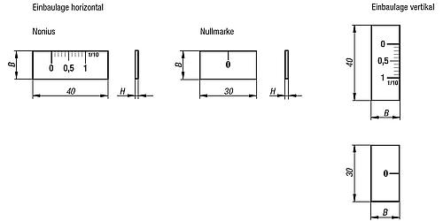 Maßstab selbstklebend L=30 Edelstahl, horizontal - K0759.00 - bei HUG Technik ✭