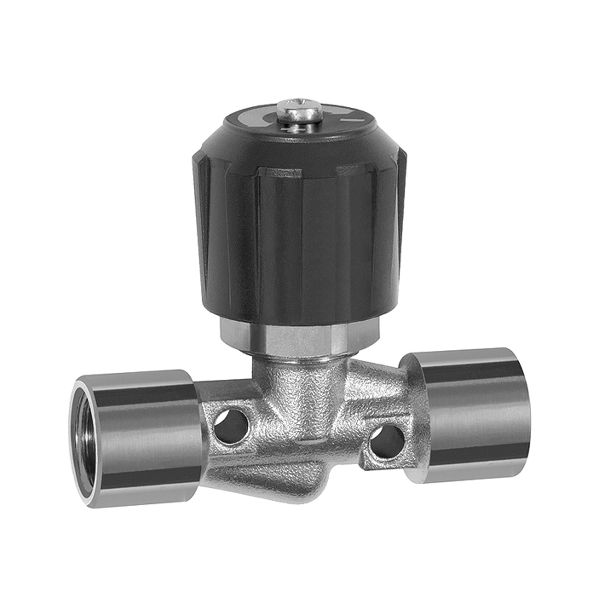 Nadelventil, Messing vernickelt, IG/IG, Rp 1/2, DN 8 - bei HUG Technik ✓