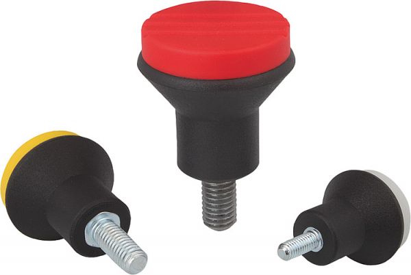 Pilzknopf Gr.1 M04 D1=21, Komp: Edelstahl, Komp: grau RAL7035 - K0251.0045X10 - erhältlich bei ♡ HUG Technik ✓