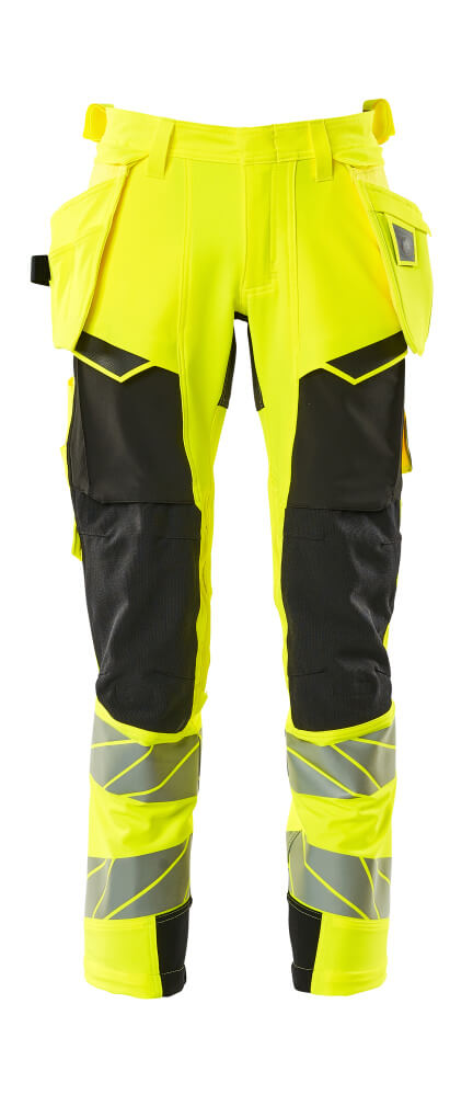 MASCOT® ACCELERATE SAFE Hose mit Hängetaschen  Gr. 76/C46, hi-vis gelb/schwarz - bei HUG Technik ♡