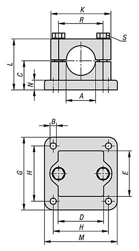 Rohrverbinder mit Flansch M=100 G=100 L=70 Aluminium, Komp:Stahl, A=40,2 - K0479.5240 - bekommst Du bei HUG Technik ♡