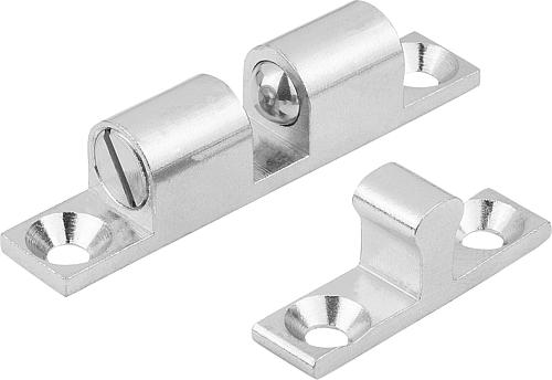 Doppelkugelschnäpper verchromt 49X8,8X10,6 Messing, Komp:Kugel aus Edelstahl, A=39,8 - K0583.50 - erhältlich bei ✭ HUG Technik ✓