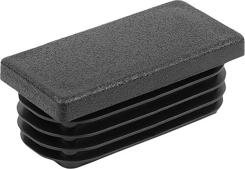 Verschlussstopfen für rechteckige Rohre A=100, Form:C, Polyethylen schwarz - K0494.200301535