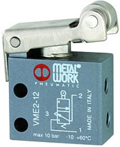 3/2-Wege-Miniaturventil mechanisch, Rollenhebel, NC, 4 mm seitlich - erhältlich bei ✭ HUG Technik ✓